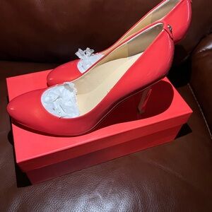 NEW! Ivanka Trump Janie “Medium Red” Patent Heels Sole Leather Size 10